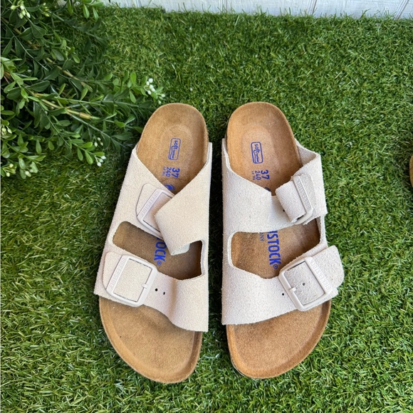 BIRKENSTOCK Arizona Antique white suede Soft Sandal Size 37 US 6.5 - 7 New $150 - Picture 1 of 13